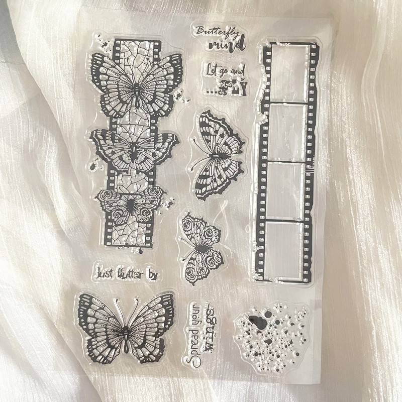 Butterfly Rubber Sheet - Tampon en silicone transparent avec film