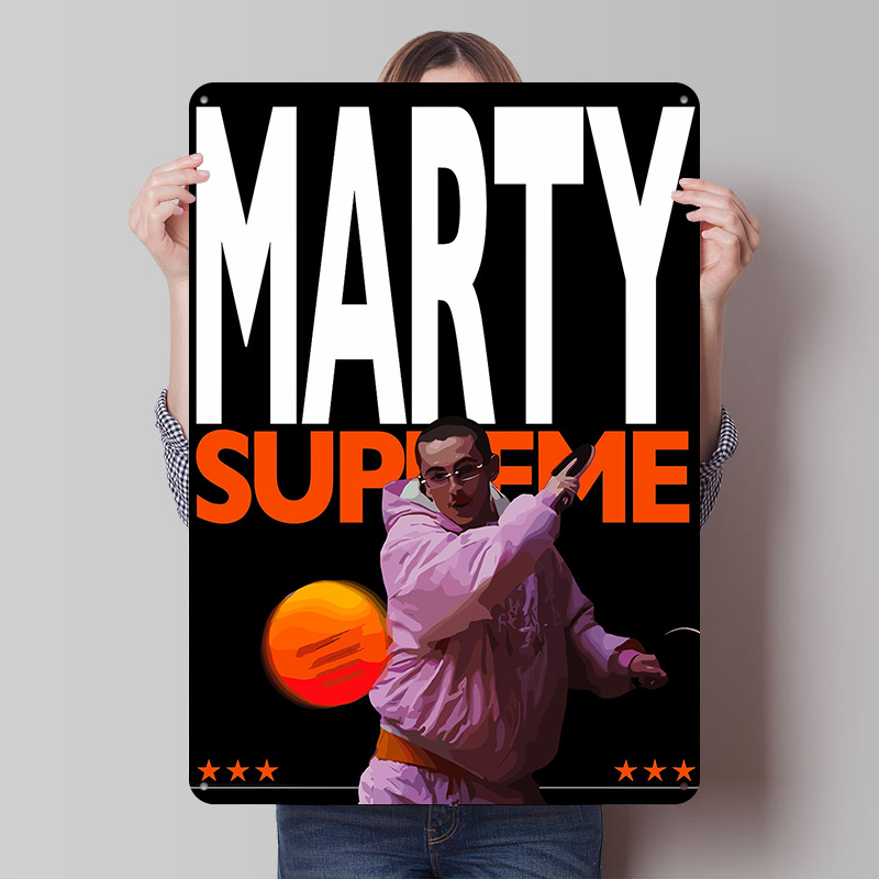 Table Tennis Marty Supreme - Affiche Murale Vintage en Métal Marty