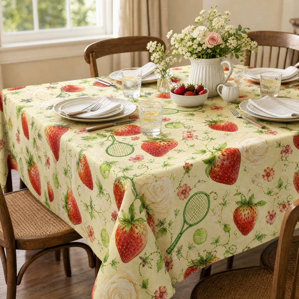 Nappe florale fraise, motif te - Table Tennis News Today avis et prix